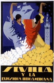 Poster of the Ibero-American Exhibition, held in Seville between 1929 - 1930, drawin by Romero Es?