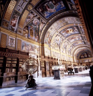 Interior of the Library of the Monastery of San Lorenzo de El Escorial.