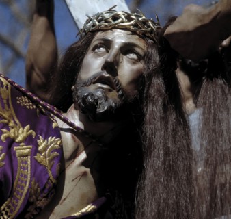 'The Fall', detail of a processional float of the Holy Week in Murcia.