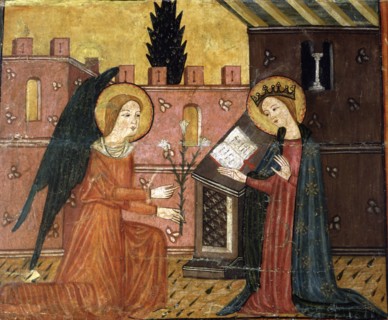 'The Annunciation', detail of the work 'The Frontal of the Mother of God', tempera on wood from ?