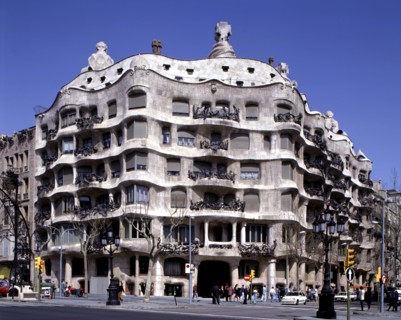 Façade of the Mila House, known as 'La Pedrera', 1905 at the Paseo de Gracia in Barcelona. Work b?