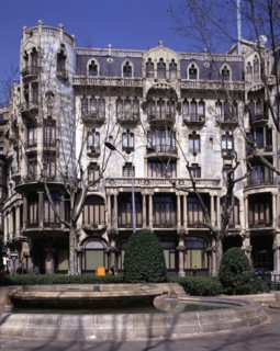 Façade of the Fuster House in the Gran de Gracia street, a work from 1912 by Lluis Domenech i Mon?