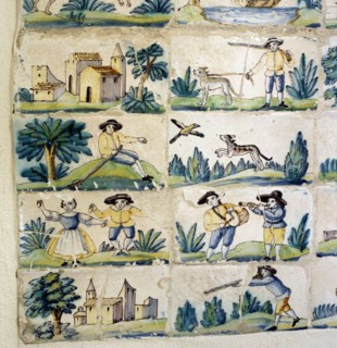 Detail of a tile panel of unknown origin.