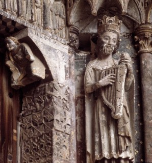 Western gate or door of the Majesty, detail of David, king of Israel (1010 - 975 a.C.), in the Co?
