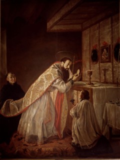 The Mass of St. Benedict', oil by fray Juan Rizzi.