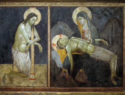 'Christ in the column' and 'Piety', around 1400, tempera painting.