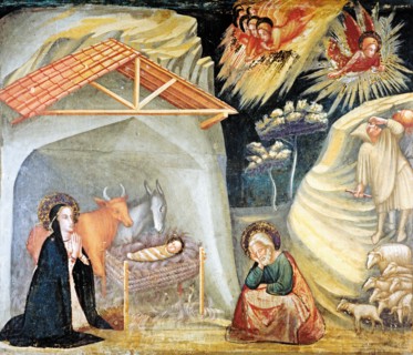 'Birth of Jesus in Bethlehem' detail of the paintings by Ferrer Bassa, frescoes preserved in the?