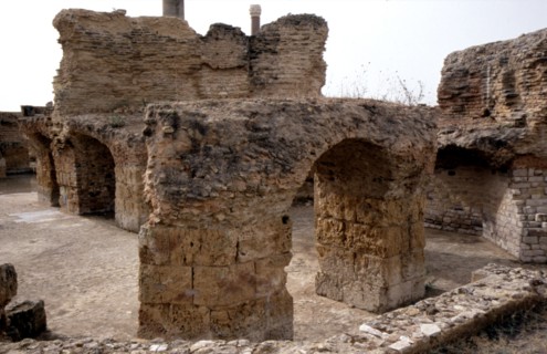 Ruins of the Roman Baths of Antoninus 145-162 AD, in the ancient city of Carthage.