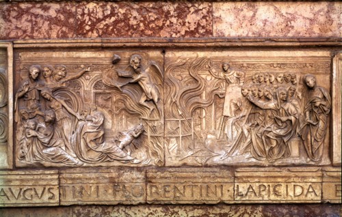 Relief in the Oratory façade arch of San Bernardino in Perugia.