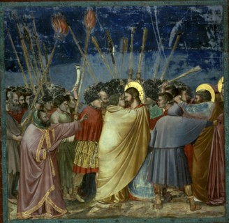 Judas Kiss', 1305 - 1306, fresco by Giotto.