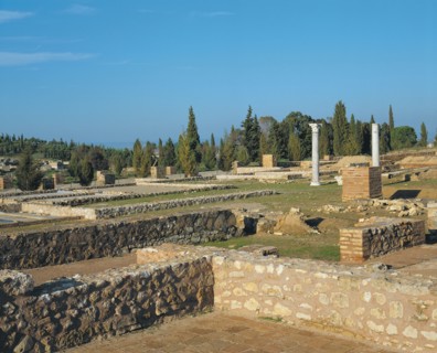 Partial view of the Roman ruins of Italica.