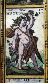 'Autumn', coloured engraving from the book 'Le Theatre du monde' or 'Nouvel Atlas', 1645, create?