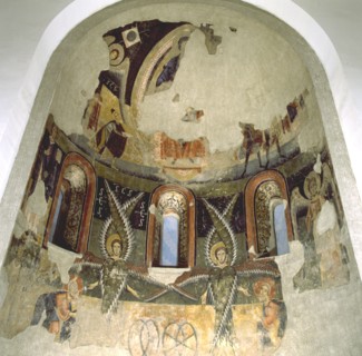 Apse of the church Santa Maria d'Aneu, Pallars Sobirá, 12th century mural.