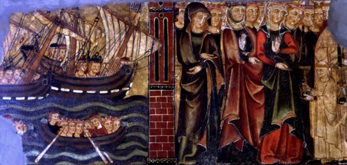 Travellers received in Rome in solemn procession, fragment of the 'Altarpiece of St. Ursula', pan?
