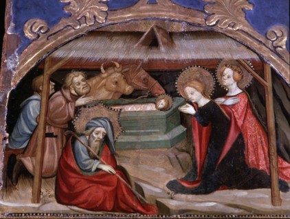 Altarpiece of Saint James the Greater, detail of the table of the Nativity, tempera on wood, in t?