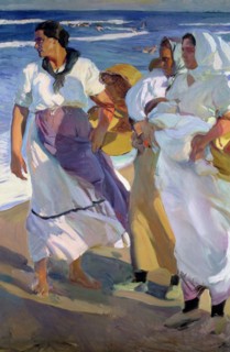 'Fisherwomen of Valencia', Oil, 1915 by Joaquin Sorolla.
