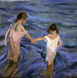 'Kids at Sea', Oil, 1909 Joaquin Sorolla.