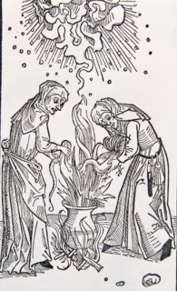 Engraving from the German work 'Treaty of evil women called witches' by Dr. Ulrich Molitor, publi?