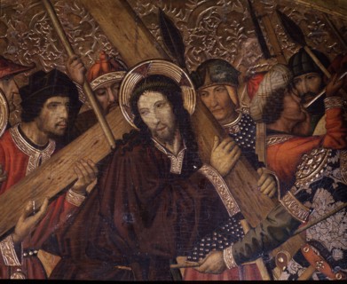 Road to Calvary', detail of the table by Jaume Huguet.