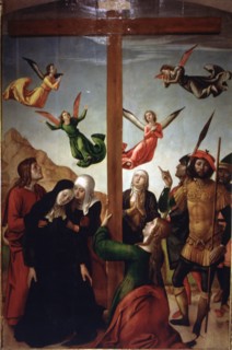 'Cross in the Calvary', 1510, oil on board by Juan de Borgoña.