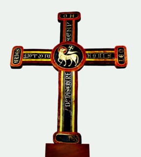 Cross painted with 'Agnus Dei', from Bagergue, Vall D'Aran.