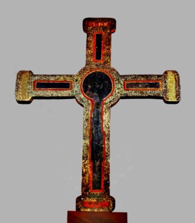 Back of the cross painted with the 'Agnus Dei', from Bagergue, Vall D'Aran.