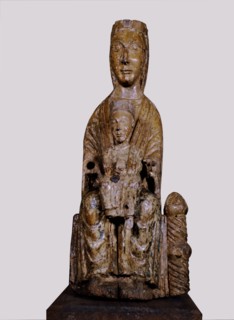 Wood carving of the Madonna and child. From Santa Barbara de Pruneres, Coll de Panissars Monaster?