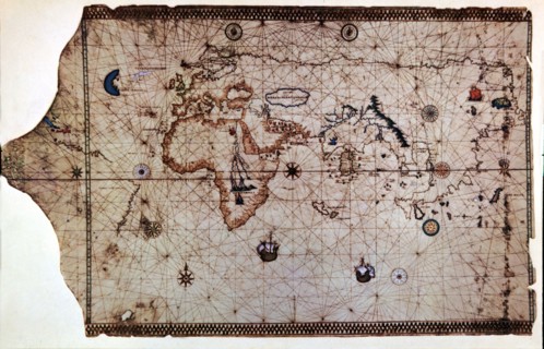 Nautical chart called 'King-Hamy', 1502, attributed to Amerigo Vespucci.