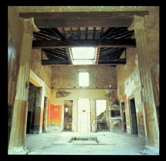 Ruins of Pompeii, interior of the house of Menander.