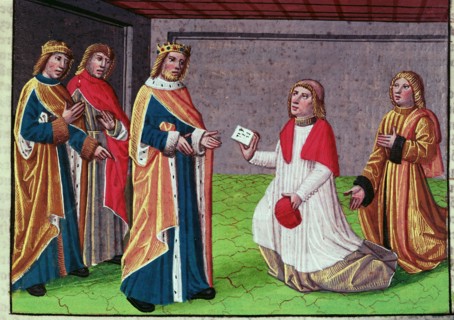 An emissary of Pope Hadrian I asks for help to Charlemagne to defend Rome from the Lombards of Ki?