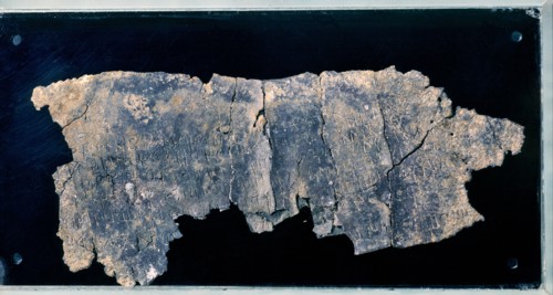 Iberian inscription on lead, from Castell de la Fosca.