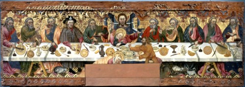 Last Supper' tempera painting on wood by Jaume Ferrer.