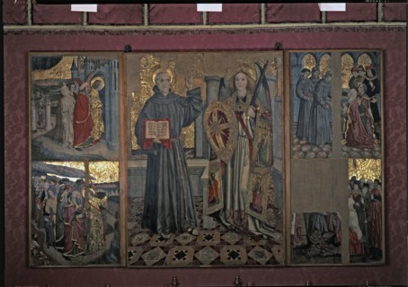 Central part of the 'Altarpiece of Saint Bernardino and the guardian angel', tempera on wood, fro?
