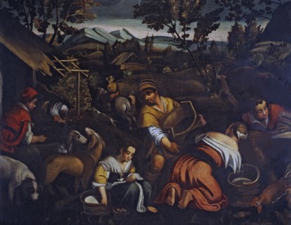 'Rural scene', oil on canvas.