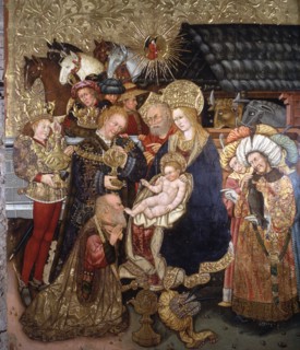 The Epiphany', painting on table from the church of the Blood of Alcover, painted by Jaume Ferrer?