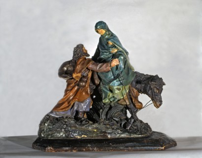 'The Flight into Egypt', figure of a crib by Ramon Amadeu.