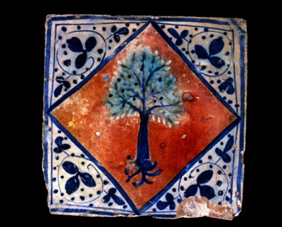 Blue Tile of Manises, 15th century.