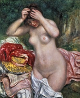 'Bather arranging her hair', 1868, by Auguste Renoir.