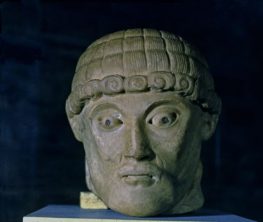 'Human Head', sculptural relief, marble, c. 1160-1165, by the Master of Cabestany, from the mona?