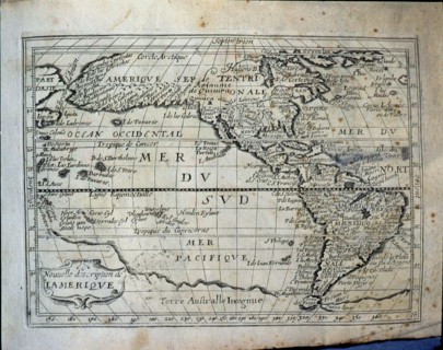 Map of the Americas', French engraving of 1667.