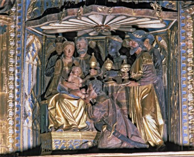 Epiphany', detail of the main altar of the church of Santa Maria la Mayor. Altarpiece of Spanish ?
