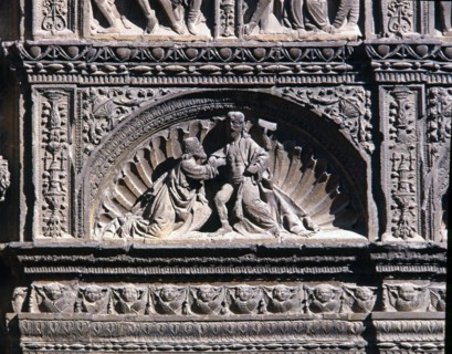 Church of St. Thomas in Haro, built in 1584, detail of the front of the main façade, designed by ?