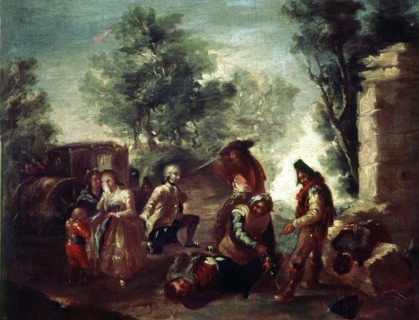 Painting by Francisco de Goya (1746 - 1828) entitled 'Assault to stagecoach'.