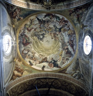 Frescos in the dome of the central apse in the cathedral of Jaca, work by Fray Manuel Bayeu.