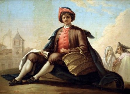The boy with a basket', oil.