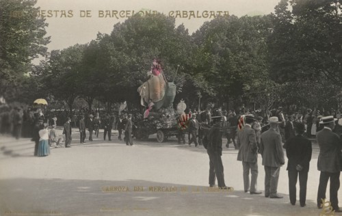 Floats Parade in the Ciutadella Park, Barcelona, 1910.