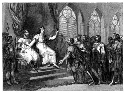 Saint Louis IX (1214-1270), King of France receiving the king of England and his barons in Januar?