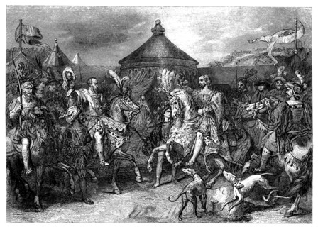 Interview in the field Drap d'Or between Henry VIII of England (1491-1597) and Francis I of Franc?