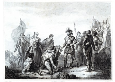 King Henry IV during the unsuccessful siege of Paris in 1590, engraving from 1853.