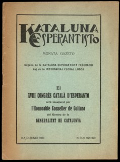 Official program of the 18th Congress of Esperanto held in Manresa, May 1936.